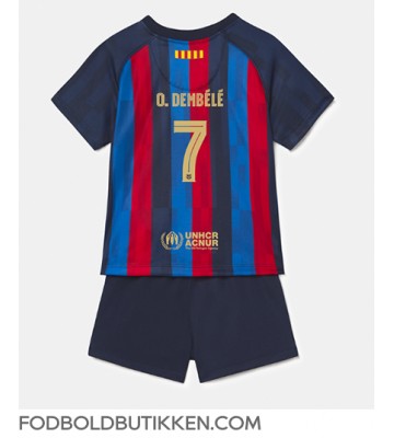 Barcelona Ousmane Dembele #7 Hjemmebanetrøje Børn 2022-23 Kortærmet (+ Korte bukser)
